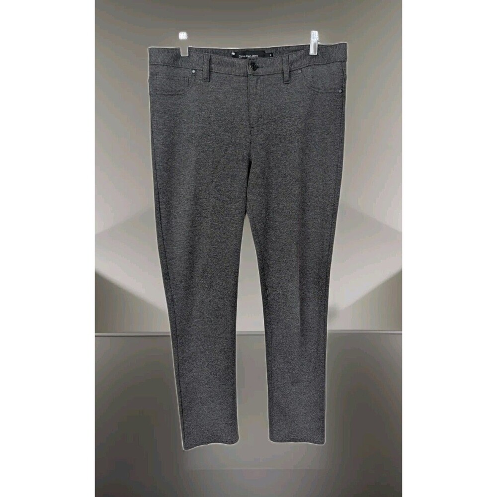 Calvin Klein Womens Dress Pants Formal Flat Front Skinny Leg Gray Size 14
